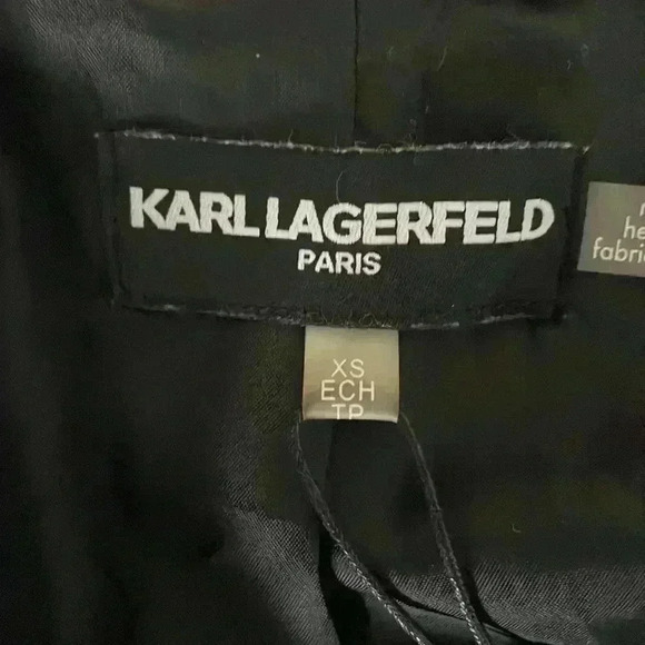 Karl Lagerfeld Paris Tweed Lightweight Motorcycle Jacket Black/White Size XS NWT - Picture 6 of 12